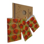 Reusable, biodegradable natural foil, made of beeswax, model type C, set of 3 pieces